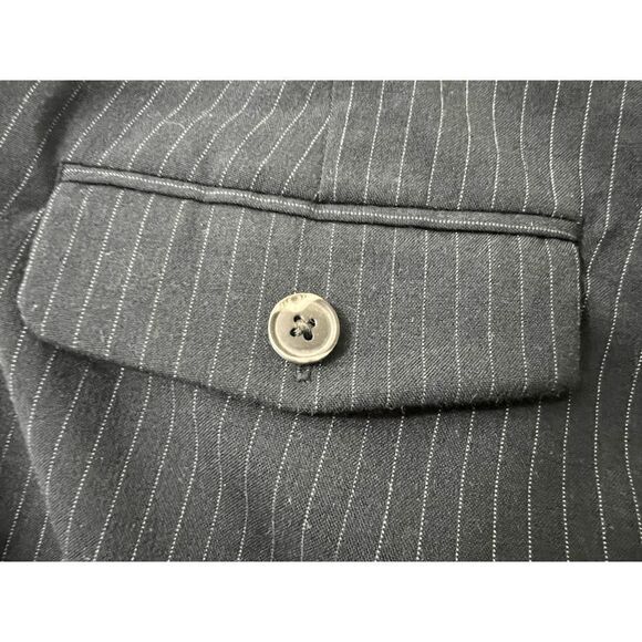 Docker Trousers, Navy color with Pinstripe and wide leg, size is 8 item #B150 - Picture 3 of 4